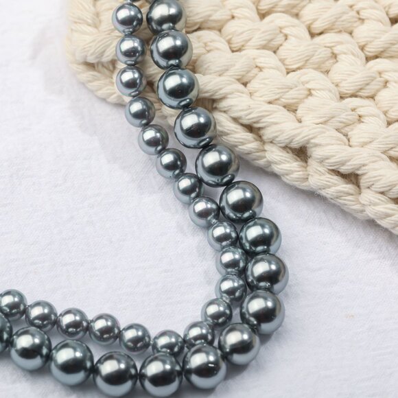 8mm Silver Tahitian Pearl Round Beads DIY Jewelry Making - Picture 3 of 3